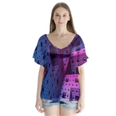 Fractals Geometry Graphic Flutter Sleeve Top