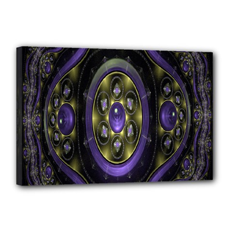 Fractal Sparkling Purple Abstract Canvas 18  X 12  by Nexatart