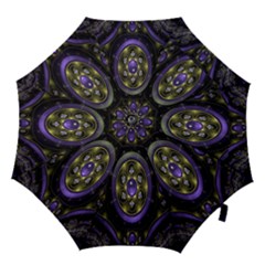 Fractal Sparkling Purple Abstract Hook Handle Umbrellas (large)