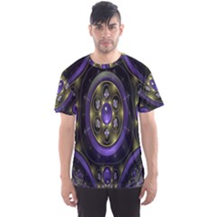 Fractal Sparkling Purple Abstract Men s Sport Mesh Tee