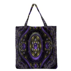 Fractal Sparkling Purple Abstract Grocery Tote Bag by Nexatart