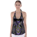 Fractal Sparkling Purple Abstract Babydoll Tankini Top View1