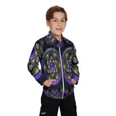 Fractal Sparkling Purple Abstract Wind Breaker (kids) by Nexatart