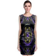 Fractal Sparkling Purple Abstract Classic Sleeveless Midi Dress by Nexatart