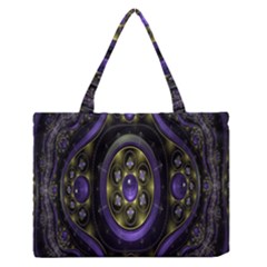 Fractal Sparkling Purple Abstract Medium Zipper Tote Bag