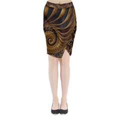 Fractal Spiral Endless Mathematics Midi Wrap Pencil Skirt by Nexatart