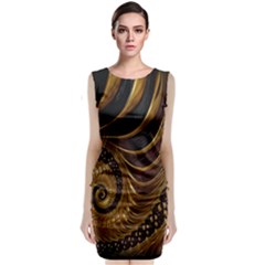 Fractal Spiral Endless Mathematics Sleeveless Velvet Midi Dress by Nexatart