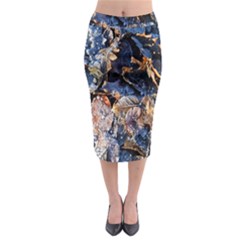 Frost Leaves Winter Park Morning Midi Pencil Skirt by Nexatart