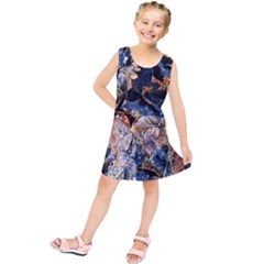 Frost Leaves Winter Park Morning Kids  Tunic Dress by Nexatart