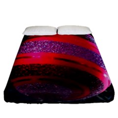 Glass Ball Decorated Beautiful Red Fitted Sheet (queen Size)