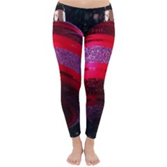 Glass Ball Decorated Beautiful Red Classic Winter Leggings