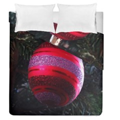 Glass Ball Decorated Beautiful Red Duvet Cover Double Side (queen Size)