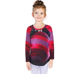 Glass Ball Decorated Beautiful Red Kids  Long Sleeve Tee