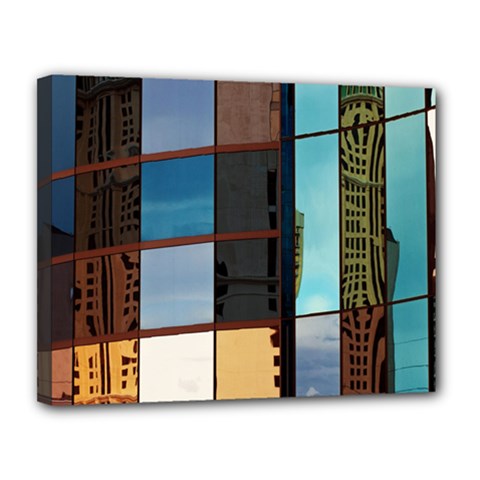 Glass Facade Colorful Architecture Canvas 14  X 11 