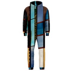 Glass Facade Colorful Architecture Hooded Jumpsuit (men) 