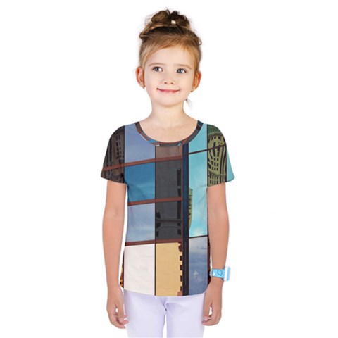 Glass Facade Colorful Architecture Kids  One Piece Tee by Nexatart