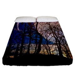 Full Moon Forest Night Darkness Fitted Sheet (king Size)