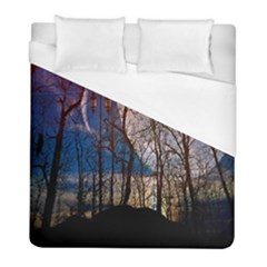 Full Moon Forest Night Darkness Duvet Cover (full/ Double Size) by Nexatart