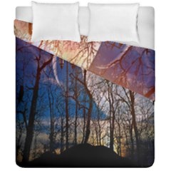 Full Moon Forest Night Darkness Duvet Cover Double Side (california King Size) by Nexatart