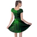 Green Building City Night Cap Sleeve Dresses View2