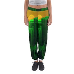 Green Building City Night Women s Jogger Sweatpants by Nexatart