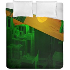 Green Building City Night Duvet Cover Double Side (california King Size)