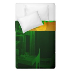 Green Building City Night Duvet Cover Double Side (single Size) by Nexatart