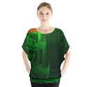 Green Building City Night Blouse View1