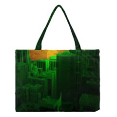 Green Building City Night Medium Tote Bag