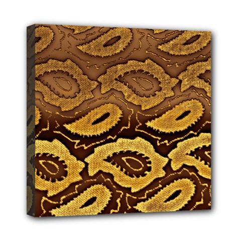 Golden Patterned Paper Mini Canvas 8  X 8 