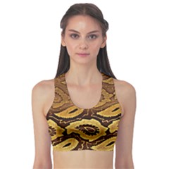 Golden Patterned Paper Sports Bra