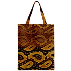 Golden Patterned Paper Zipper Classic Tote Bag