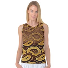 Golden Patterned Paper Women s Basketball Tank Top