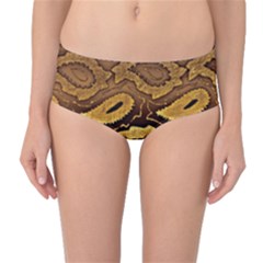 Golden Patterned Paper Mid-waist Bikini Bottoms by Nexatart