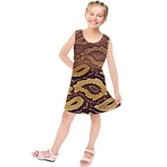 Golden Patterned Paper Kids  Tunic Dress