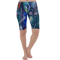 Graffiti Art Urban Design Paint Cropped Leggings  by Nexatart