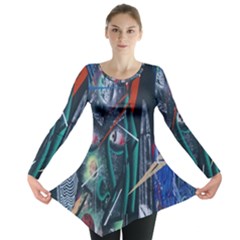 Graffiti Art Urban Design Paint Long Sleeve Tunic 