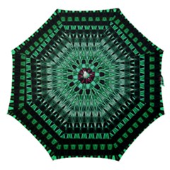 Green Triangle Patterns Straight Umbrellas by Nexatart