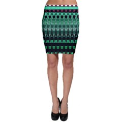 Green Triangle Patterns Bodycon Skirt