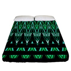 Green Triangle Patterns Fitted Sheet (king Size)