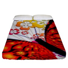 Greeting Card Butterfly Kringel Fitted Sheet (king Size)