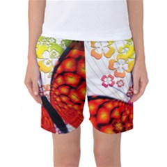 Greeting Card Butterfly Kringel Women s Basketball Shorts by Nexatart