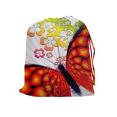 Greeting Card Butterfly Kringel Drawstring Pouches (extra Large) by Nexatart