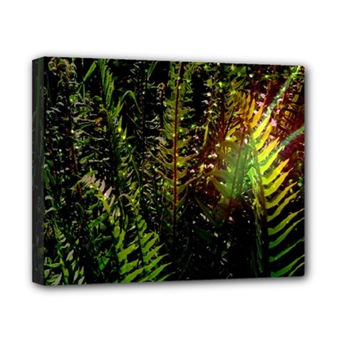 Green Leaves Psychedelic Paint Canvas 10  X 8  by Nexatart