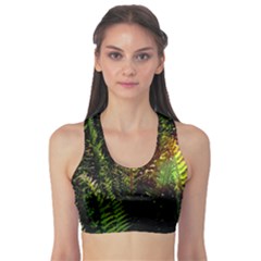 Green Leaves Psychedelic Paint Sports Bra by Nexatart