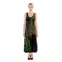 Green Leaves Psychedelic Paint Sleeveless Maxi Dress View1