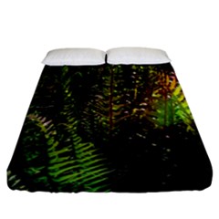 Green Leaves Psychedelic Paint Fitted Sheet (california King Size)