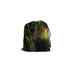 Green Leaves Psychedelic Paint Drawstring Pouches (xs) 