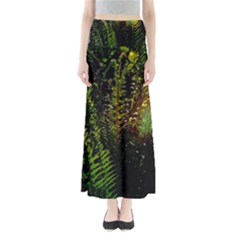 Green Leaves Psychedelic Paint Maxi Skirts by Nexatart