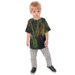 Green Leaves Psychedelic Paint Kids  Raglan Tee